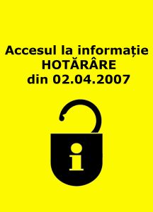 Book Cover: Accesul la informație (hotărîre din 02_04_2007)
